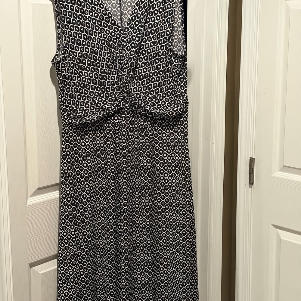 croft & barrow Black and White Geometric Sleeveless Maxi Dress
